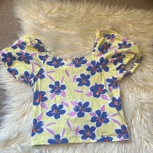 Zara kids girls balloon sleeve cut out top